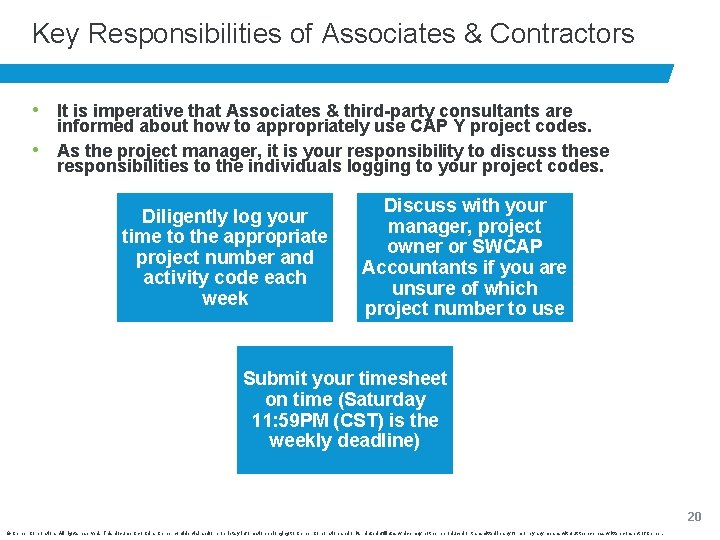 Key Responsibilities of Associates & Contractors • It is imperative that Associates & third-party