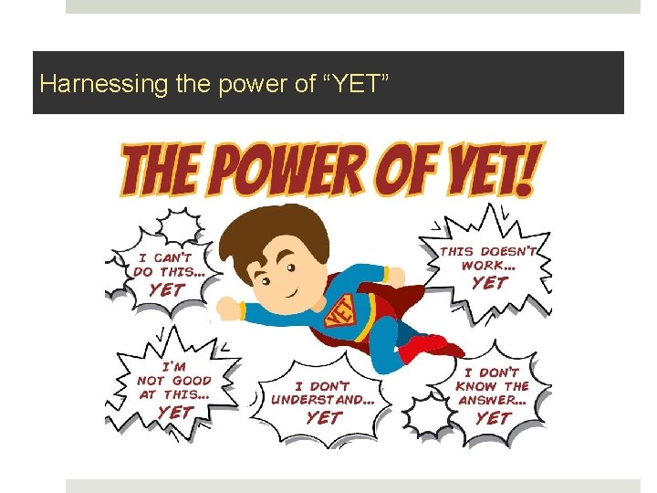 Harnessing the power of “YET” 