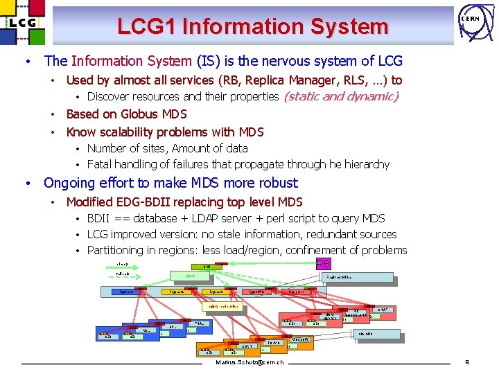 LCG 1 Information System CERN • The Information System (IS) is the nervous system