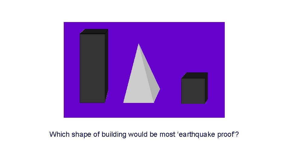 Which shape of building would be most ‘earthquake proof’? 