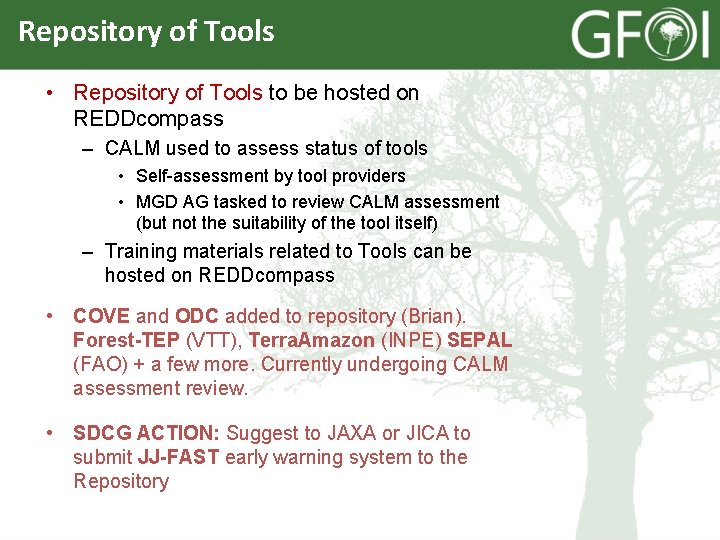 Repository of Tools • Repository of Tools to be hosted on REDDcompass – CALM