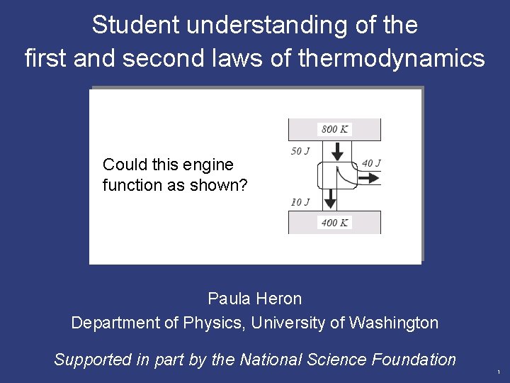 Student understanding of the first and second laws