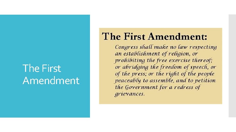The First Amendment 