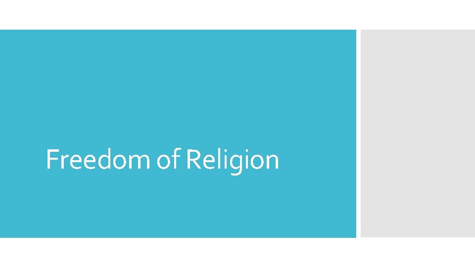 Freedom of Religion 