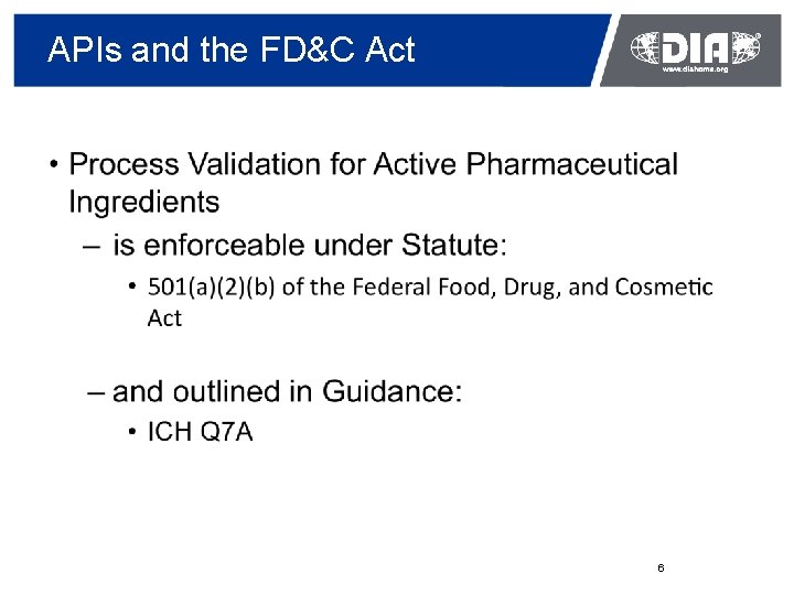 APIs and the FD&C Act 6 