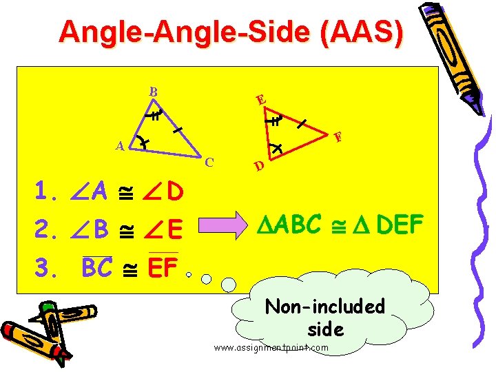 Angle-Side (AAS) B E F A C 1. A D 2. B E D