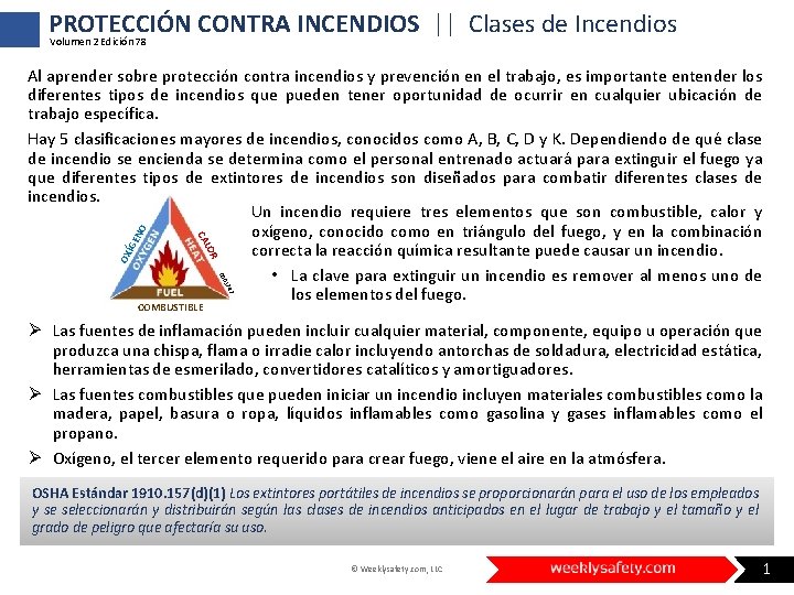 PROTECCIÓN CONTRA INCENDIOS || Clases de Incendios Volumen 2 Edición 78 NO ÍGE OX