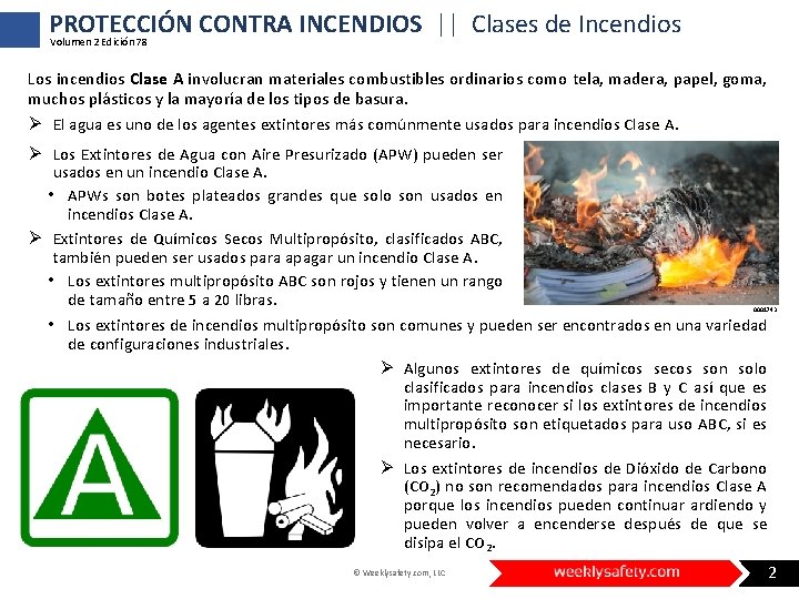 PROTECCIÓN CONTRA INCENDIOS || Clases de Incendios Volumen 2 Edición 78 Los incendios Clase