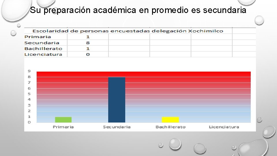 Su preparación académica en promedio es secundaria 