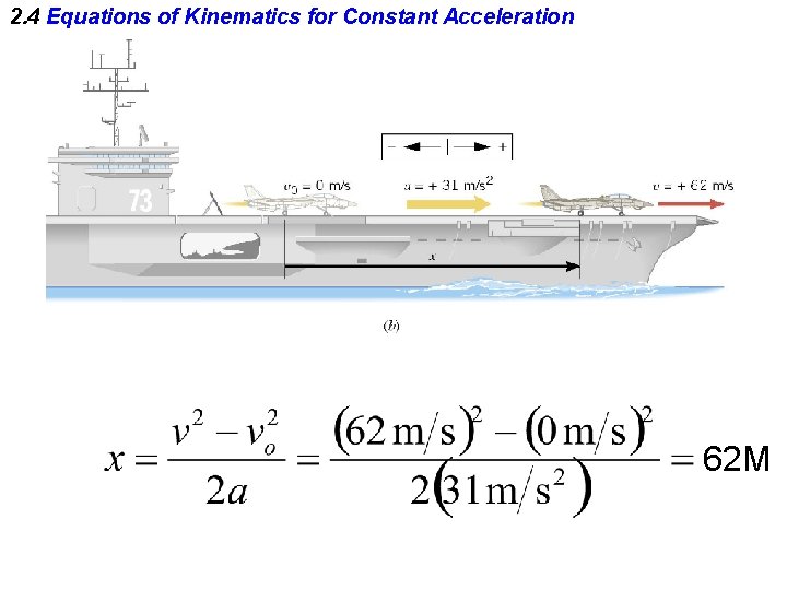 2. 4 Equations of Kinematics for Constant Acceleration 62 M 