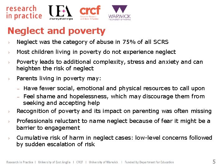Neglect and poverty › Neglect was the category of abuse in 75% of all