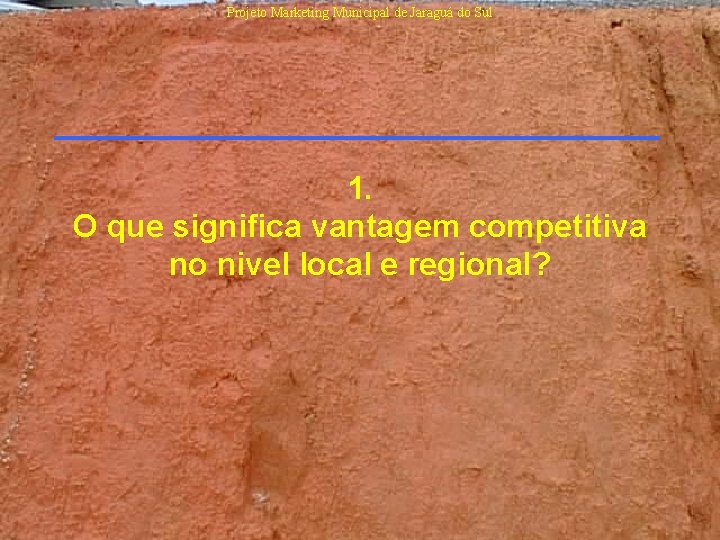 Projeto Marketing Municipal de Jaraguá do Sul 1. O que significa vantagem competitiva no