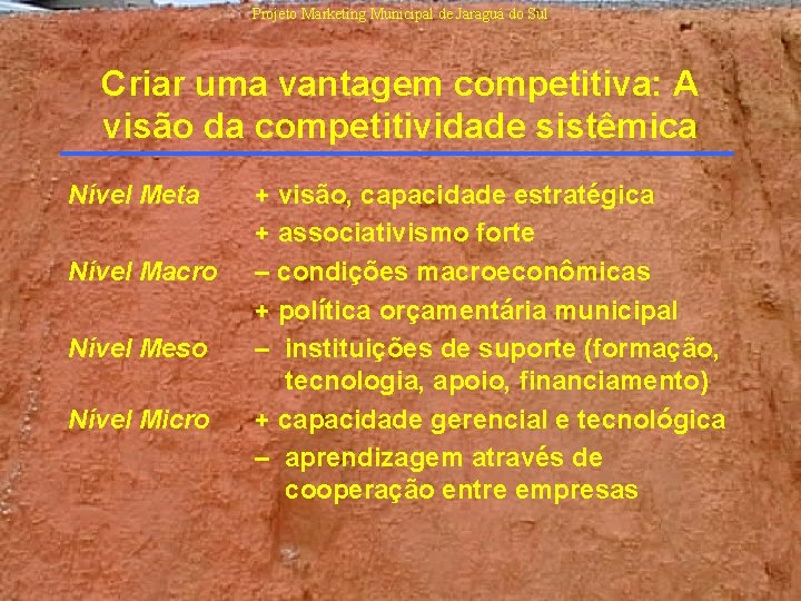 Projeto Marketing Municipal de Jaraguá do Sul Criar uma vantagem competitiva: A visão da