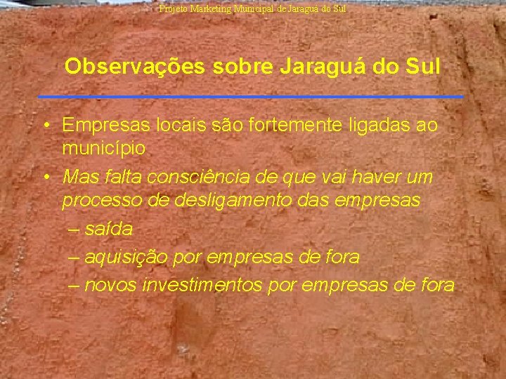 Projeto Marketing Municipal de Jaraguá do Sul Observações sobre Jaraguá do Sul • Empresas