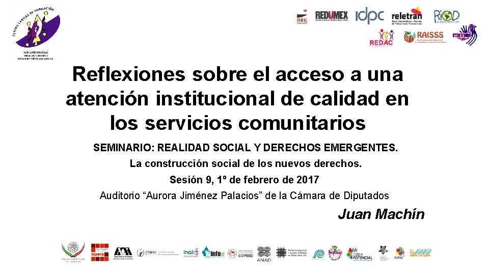 Reflexiones sobre el acceso a una atención institucional de calidad en los servicios comunitarios