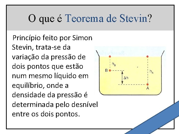 O que é Teorema de Stevin? Princípio feito por Simon Stevin, trata-se da variação