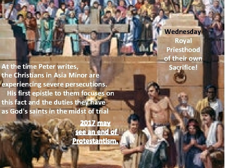 At the time Peter writes, the Christians in Asia Minor are experiencing severe persecutions.