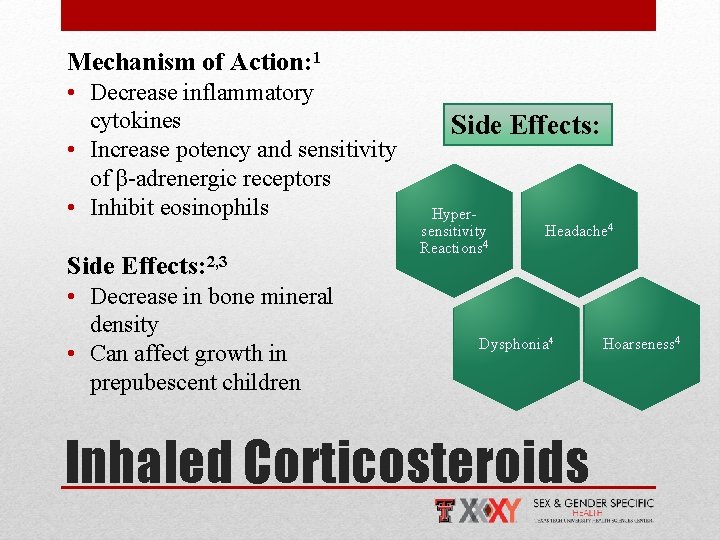 Mechanism of Action: 1 • Decrease inflammatory cytokines • Increase potency and sensitivity of