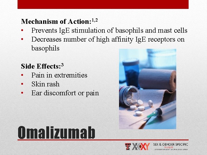 Mechanism of Action: 1, 2 • Prevents Ig. E stimulation of basophils and mast