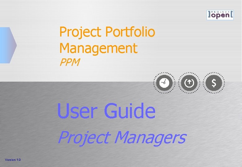 Project Portfolio Management PPM User Guide Project Managers Version 1. 0 Project Portfolio Management PPM User Guide Project Managers Version 1. 0