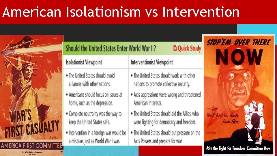American Isolationism vs Intervention 