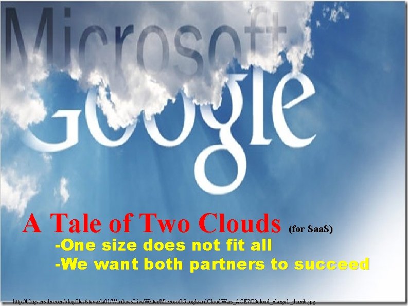 A Tale of Two Clouds (for Saa. S) -One size does not fit all