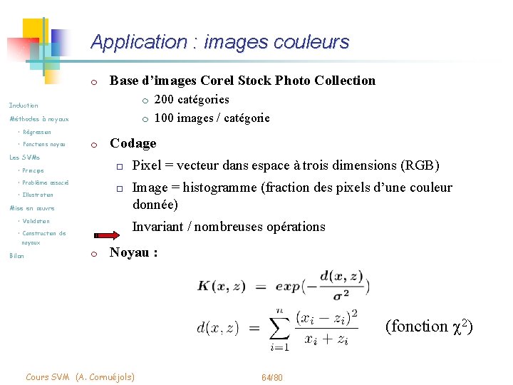 Application : images couleurs m Base d’images Corel Stock Photo Collection m Induction Méthodes