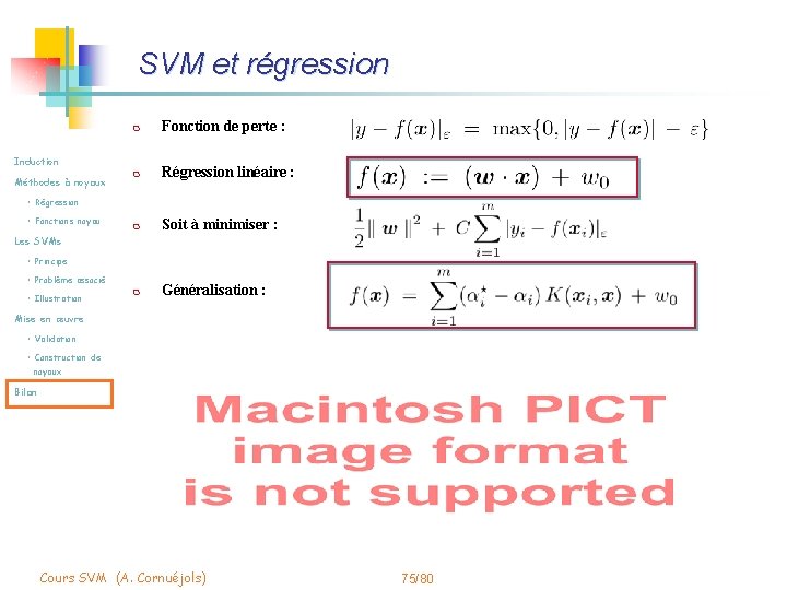 SVM et régression m Fonction de perte : m Régression linéaire : m Soit