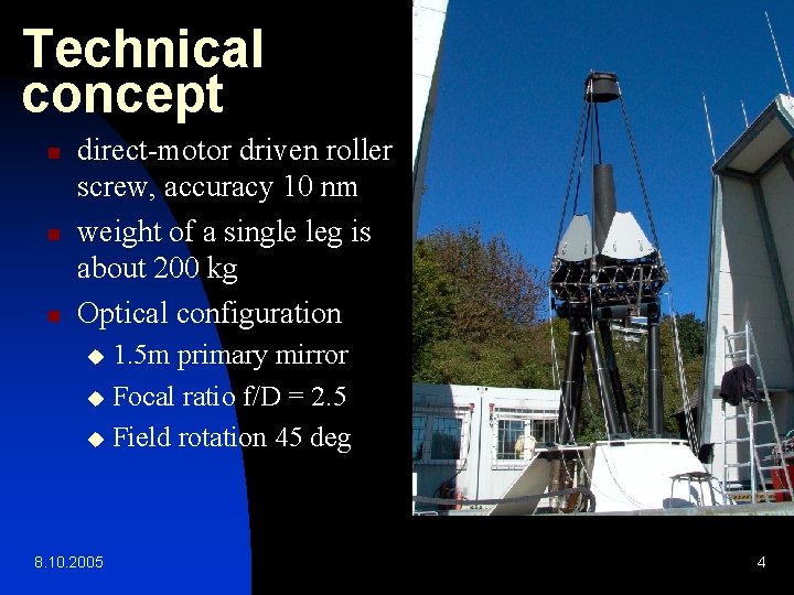 Technical concept n n n direct-motor driven roller screw, accuracy 10 nm weight of