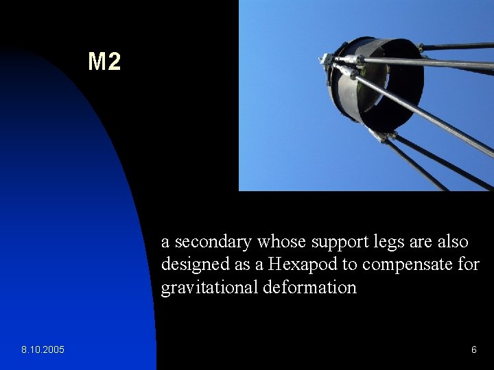 M 2 a secondary whose support legs are also designed as a Hexapod to