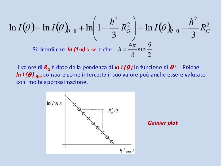 Si ricordi che ln (1 -x) ≈ -x e che Il valore di RG