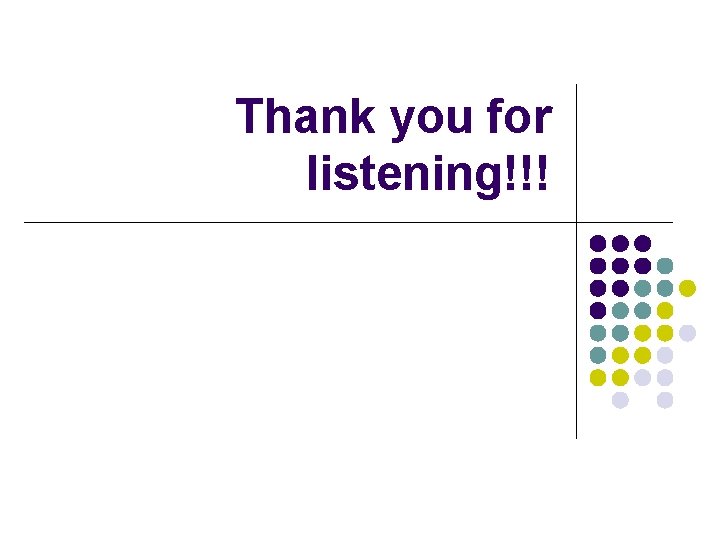 Thank you for listening!!! 