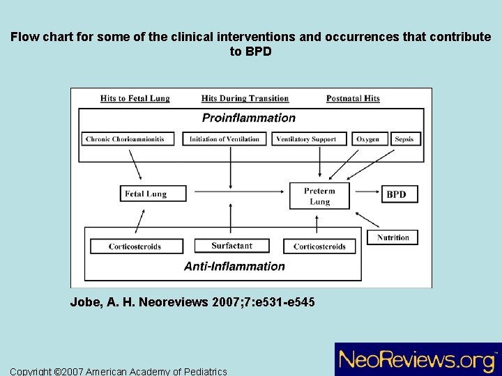 Flow chart for some of the clinical interventions and occurrences that contribute to BPD