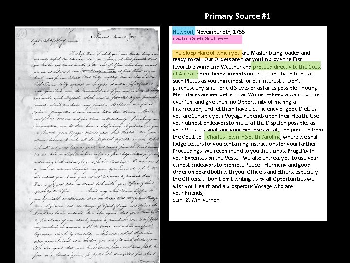 Primary Source #1 Newport, November 8 th, 1755 Captn. Caleb Godfrey— The Sloop Hare