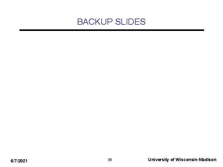 BACKUP SLIDES 6/7/2021 33 University of Wisconsin-Madison 