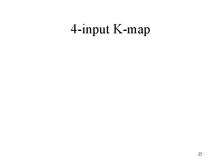 4 -input K-map 25 4 -input K-map 25