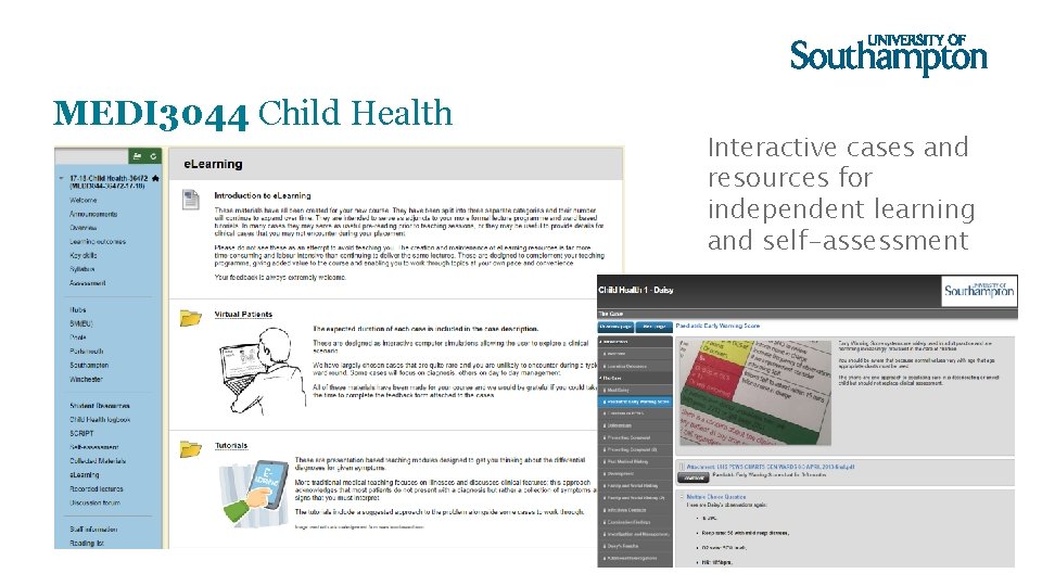 MEDI 3044 Child Health Interactive cases and resources for independent learning and self-assessment 