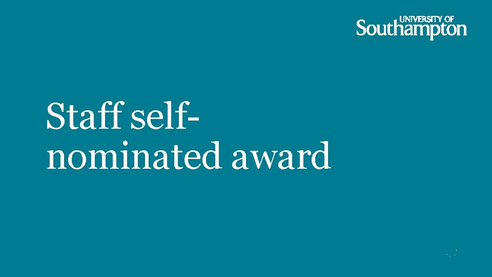 Staff selfnominated award 