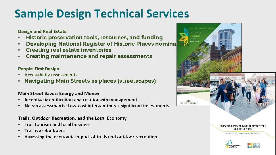 Sample Design Technical Services Design and Real Estate ▪ Historic preservation tools, resources, and