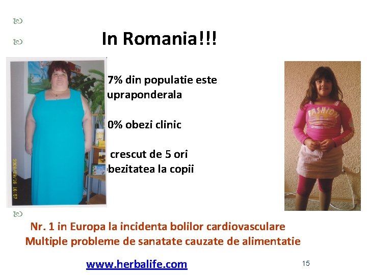  In Romania!!! 57% din populatie este Supraponderala 20% obezi clinic a crescut de
