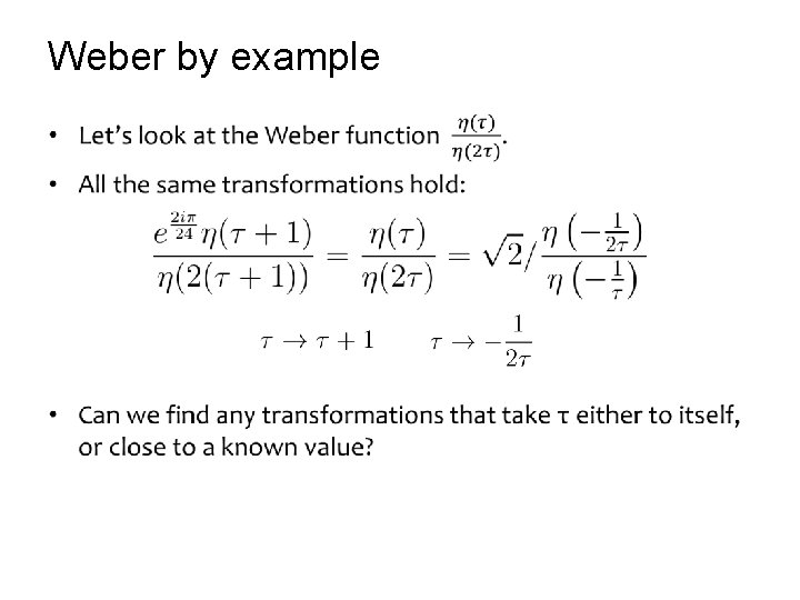 Weber by example • 