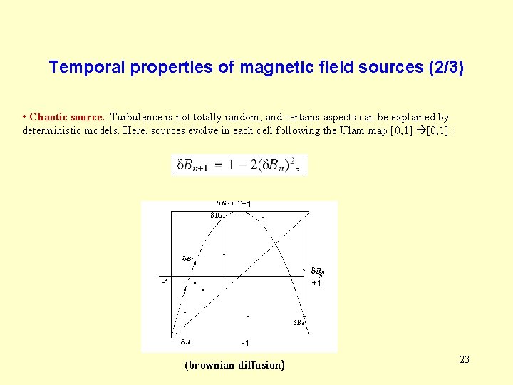 Temporal properties of magnetic field sources (2/3) • Chaotic source. Turbulence is not totally Temporal properties of magnetic field sources (2/3) • Chaotic source. Turbulence is not totally