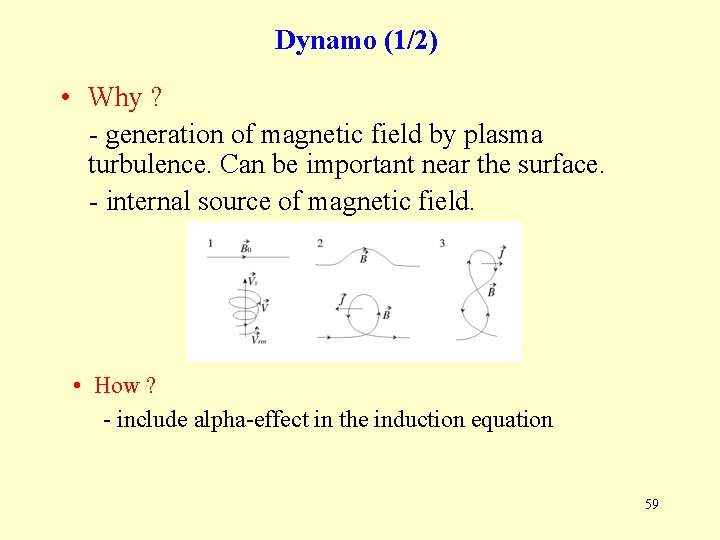 Dynamo (1/2) • Why ? - generation of magnetic field by plasma turbulence. Can Dynamo (1/2) • Why ? - generation of magnetic field by plasma turbulence. Can