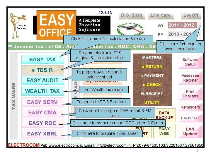 Click for Income Tax calculation & return Prepare electronic TDS original & correction return