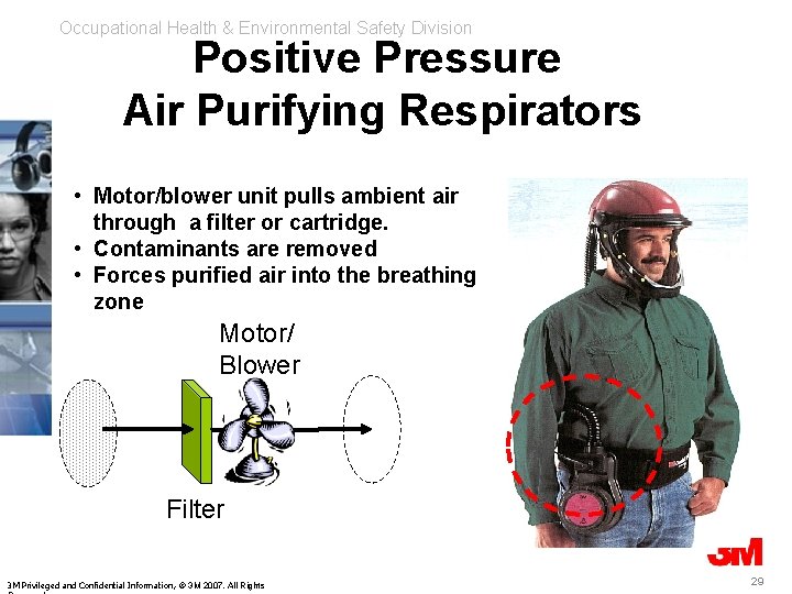 Occupational Health & Environmental Safety Division Positive Pressure Air Purifying Respirators • Motor/blower unit