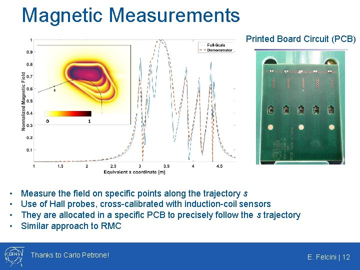 Magnetic Measurements Printed Board Circuit (PCB) • • Measure the field on specific points