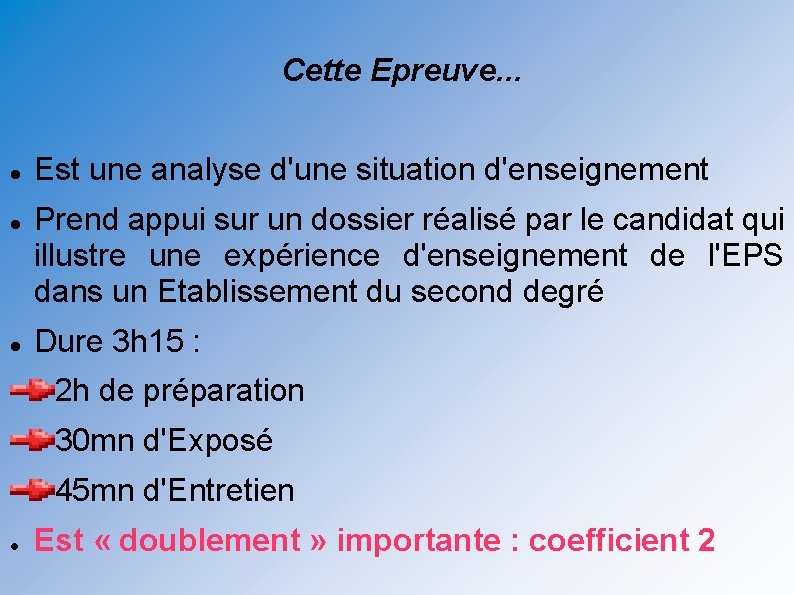 Cette Epreuve. . . Est une analyse d'une situation d'enseignement Prend appui sur un