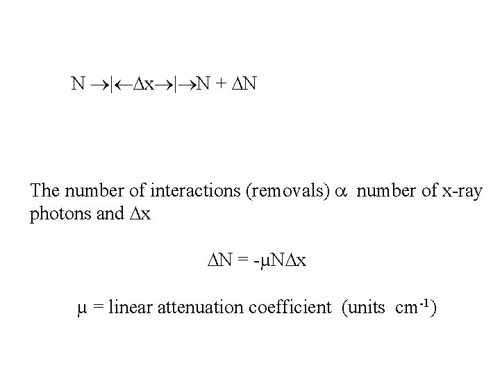 N | ∆x | N + ∆N The number of interactions (removals) number of N | ∆x | N + ∆N The number of interactions (removals) number of