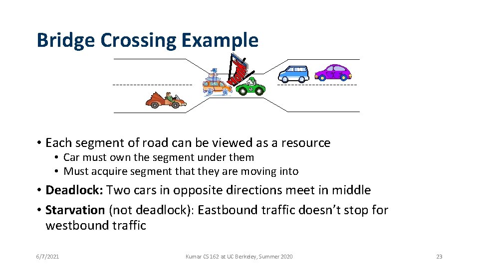 Bridge Crossing Example • Each segment of road can be viewed as a resource