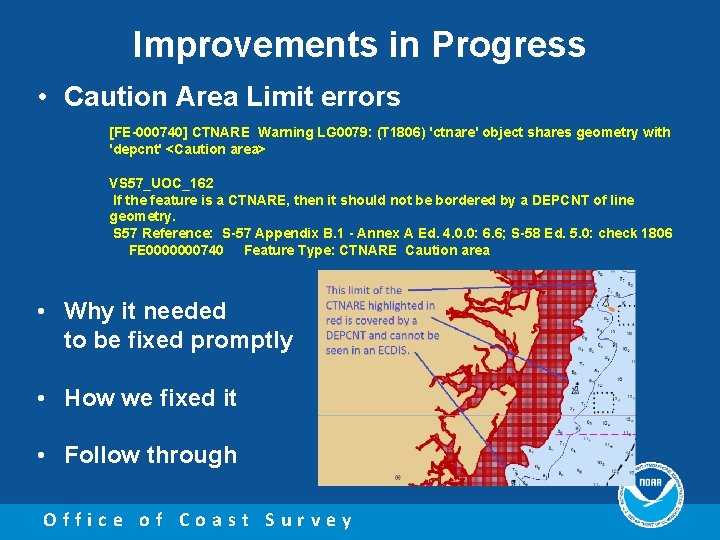 Improvements in Progress • Caution Area Limit errors [FE-000740] CTNARE Warning LG 0079: (T